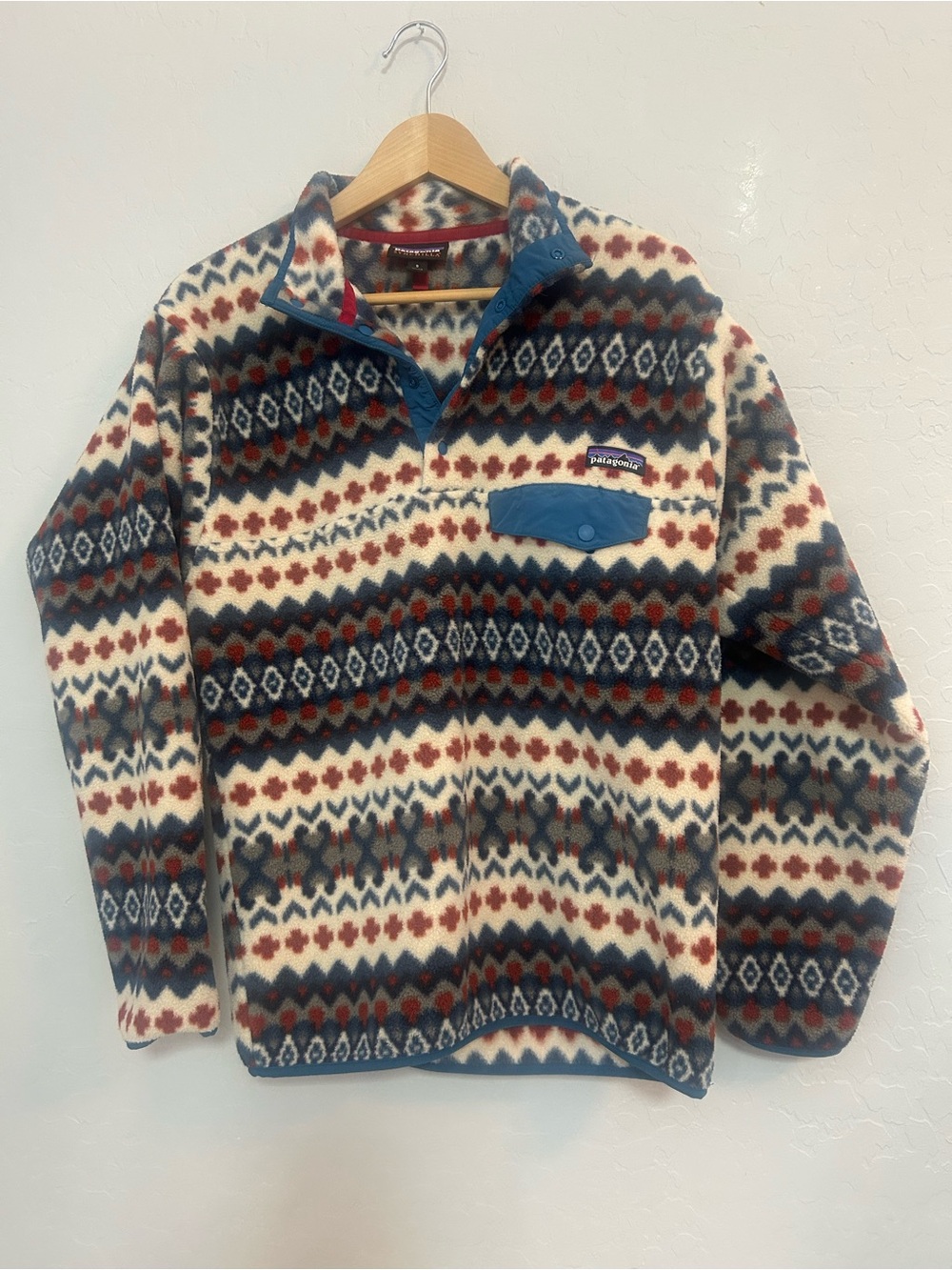 Patagonia Men’s Fair Isle Snap-T Fleece Pullover - Cream Multi